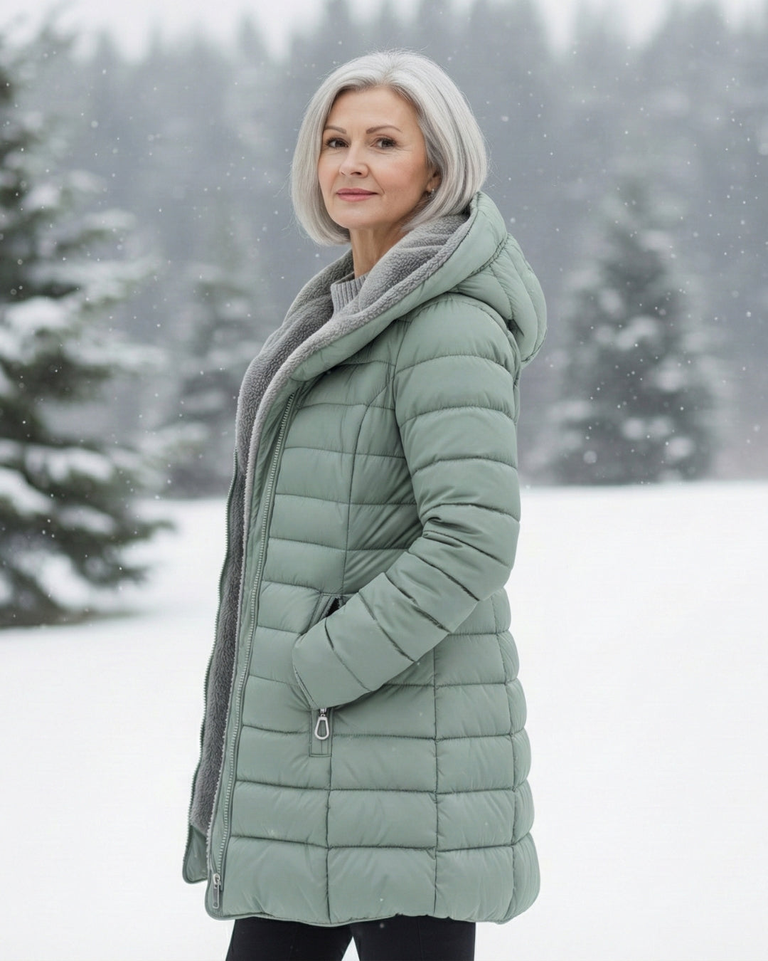Clear | Fleece-Lined Puffer Coat