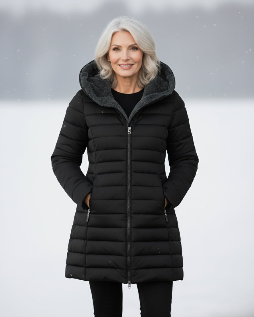 Clear | Fleece-Lined Puffer Coat