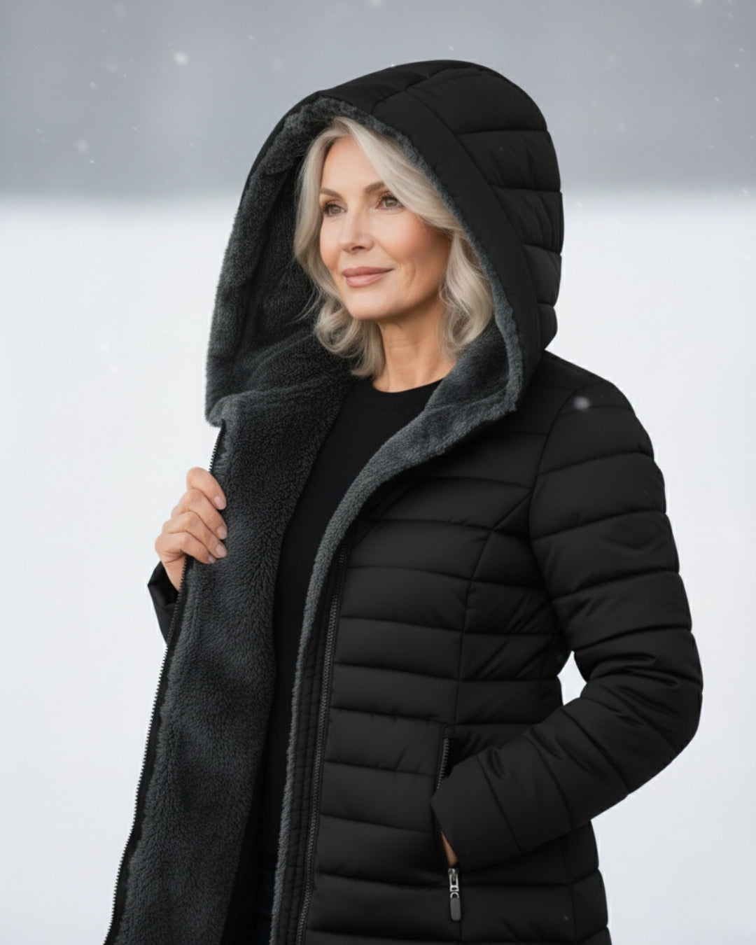 Clear | Fleece-Lined Puffer Coat
