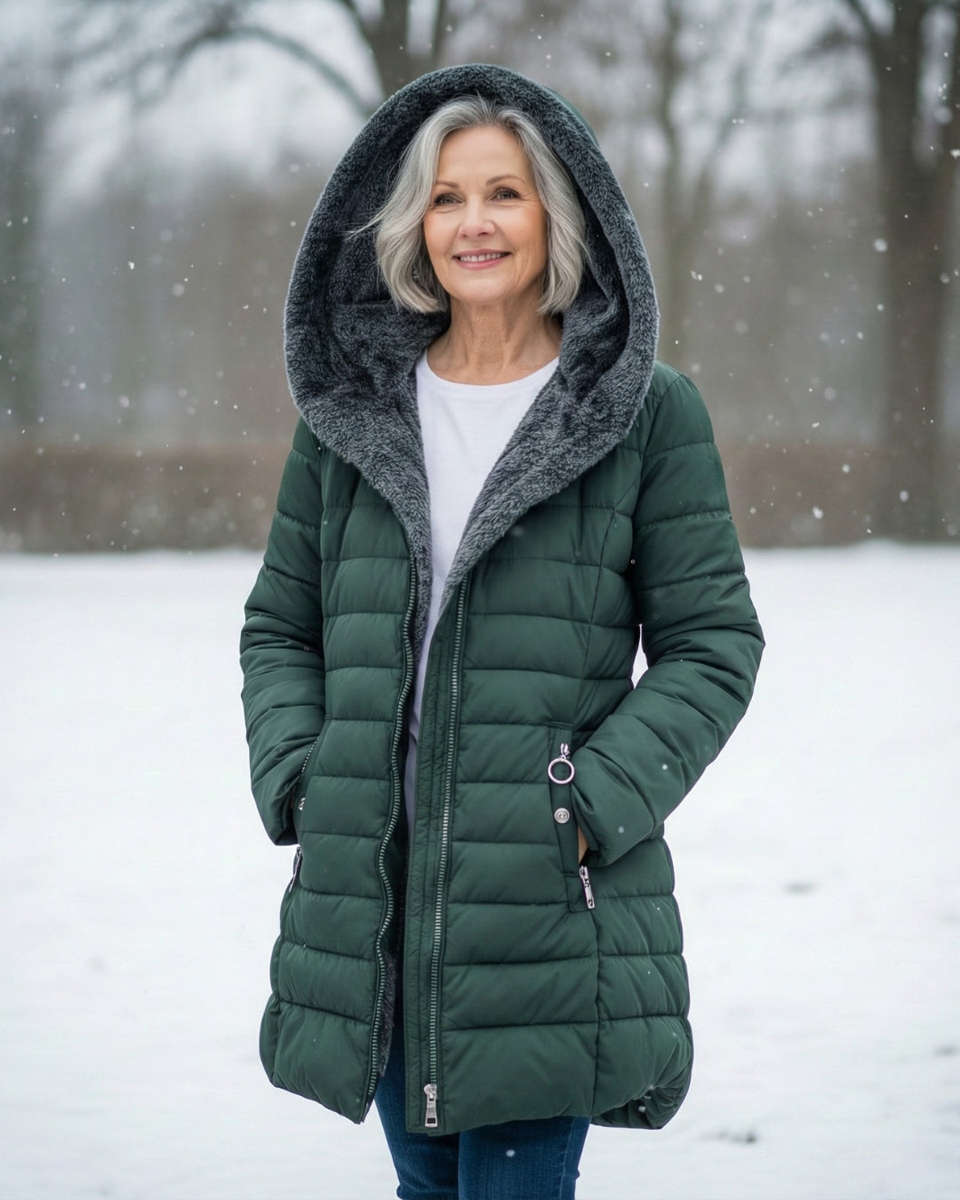 Clear | Fleece-Lined Puffer Coat