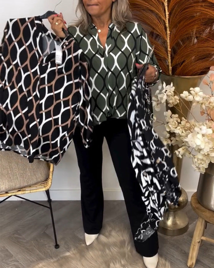 Orlina | Elegant Printed Blouse for a Polished Look