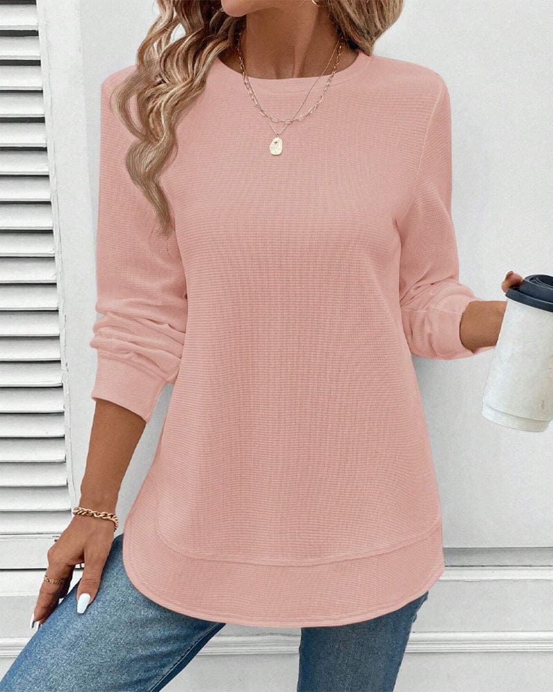 Merivienne O-Neck Long-Sleeve Top