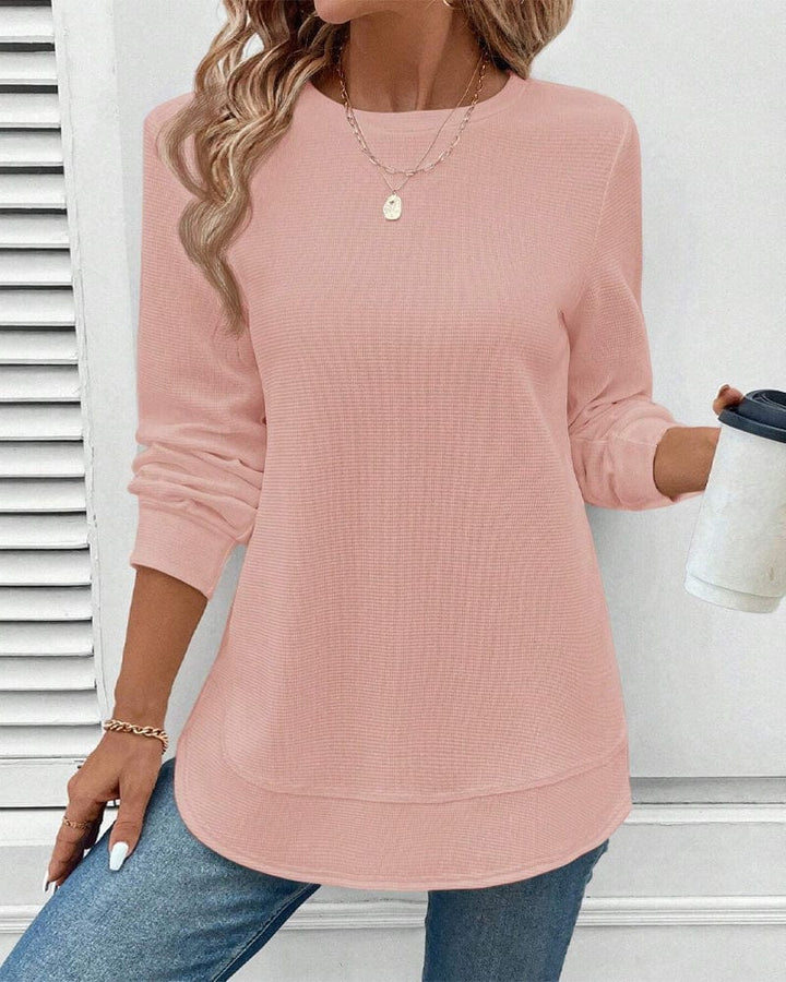 Merivienne O-Neck Long-Sleeve Top