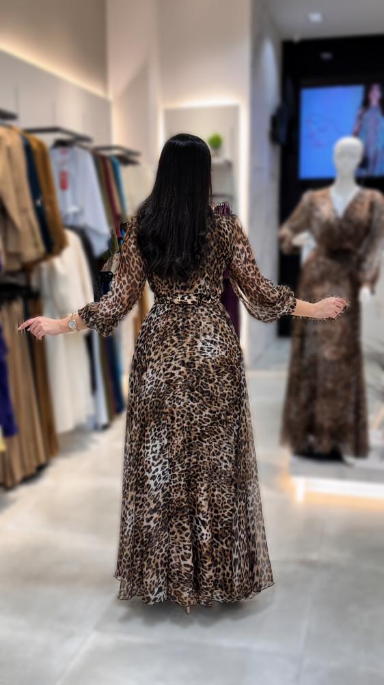 Leopelle | Leopard V Neck Dress