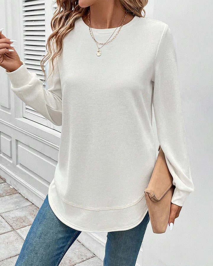 Merivienne O-Neck Long-Sleeve Top