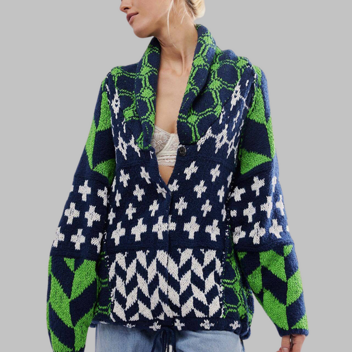 Portelle Vintage Button-Front Collar Cardigan