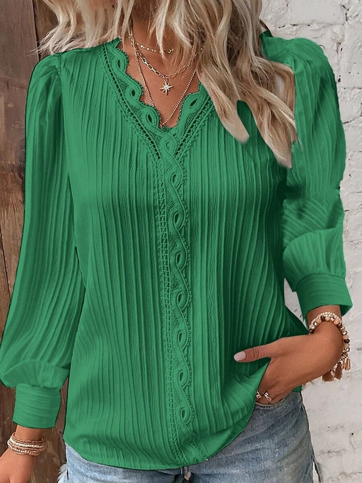 Orlisse Elegant Solid Blouse - Timeless Chic for Everyday Style