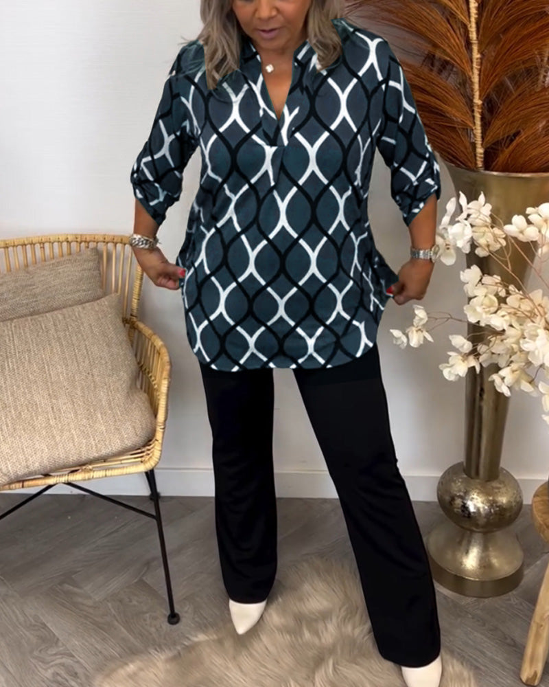 Orlina | Elegant Printed Blouse for a Polished Look