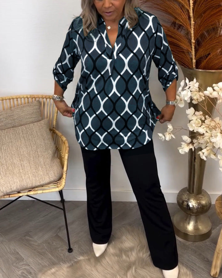 Orlina | Elegant Printed Blouse for a Polished Look