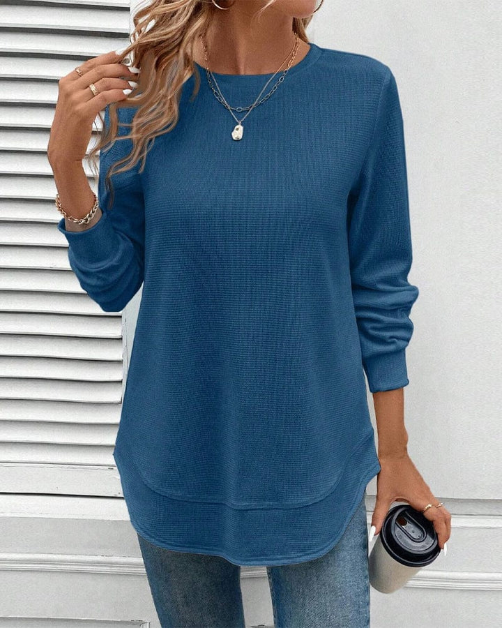 Merivienne O-Neck Long-Sleeve Top