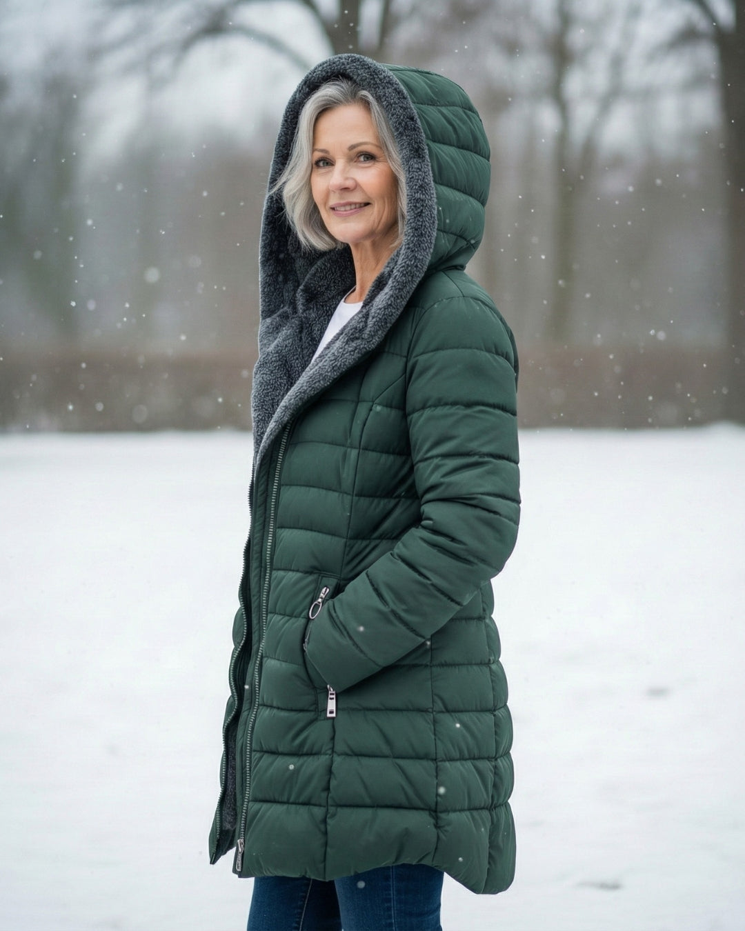 Clear | Fleece-Lined Puffer Coat