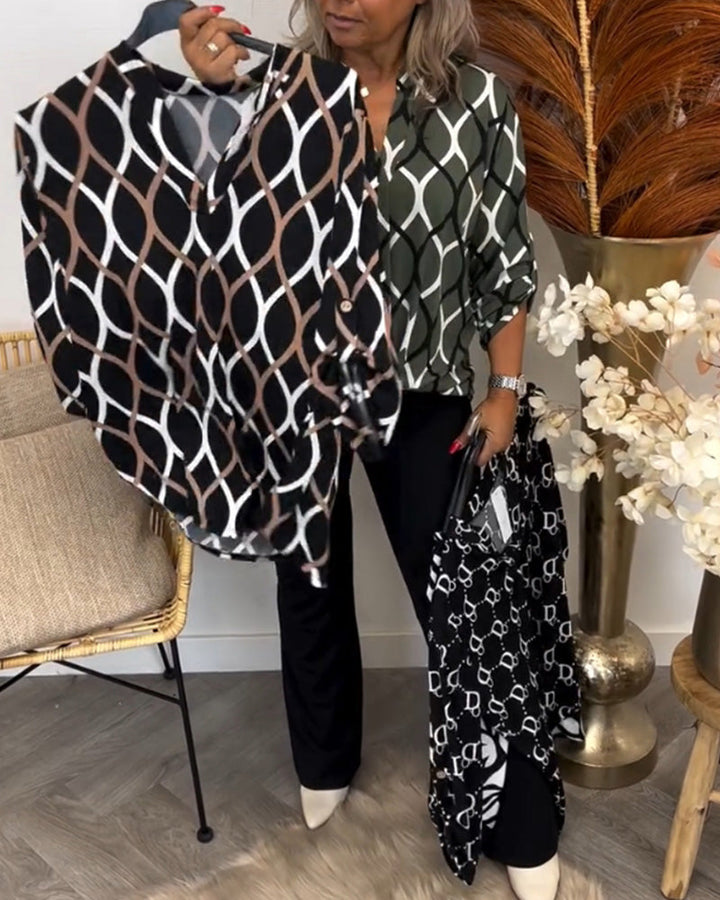Orlina | Elegant Printed Blouse for a Polished Look