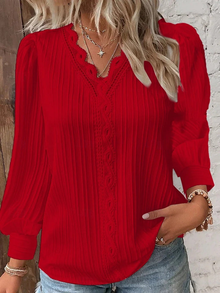 Orlisse Elegant Solid Blouse - Timeless Chic for Everyday Style