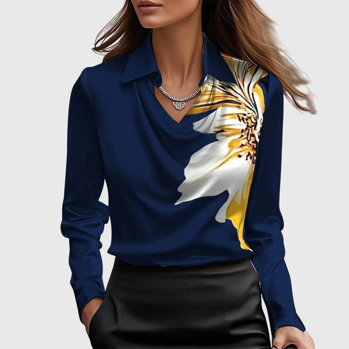 Merelith Pleated Shine Blouse - Elegant, Shimmering Finish