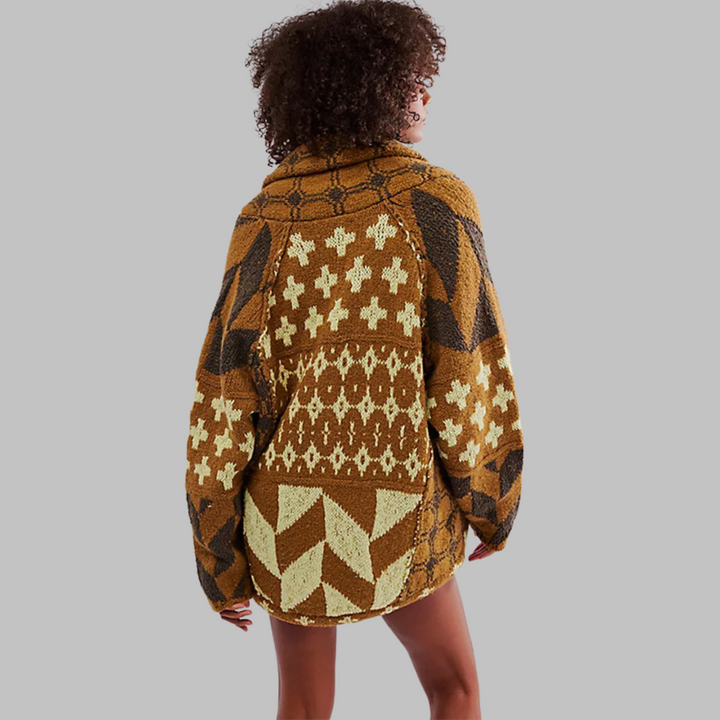 Portelle Vintage Button-Front Collar Cardigan