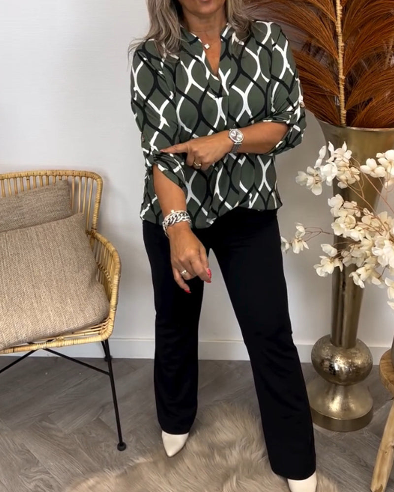Orlina | Elegant Printed Blouse for a Polished Look