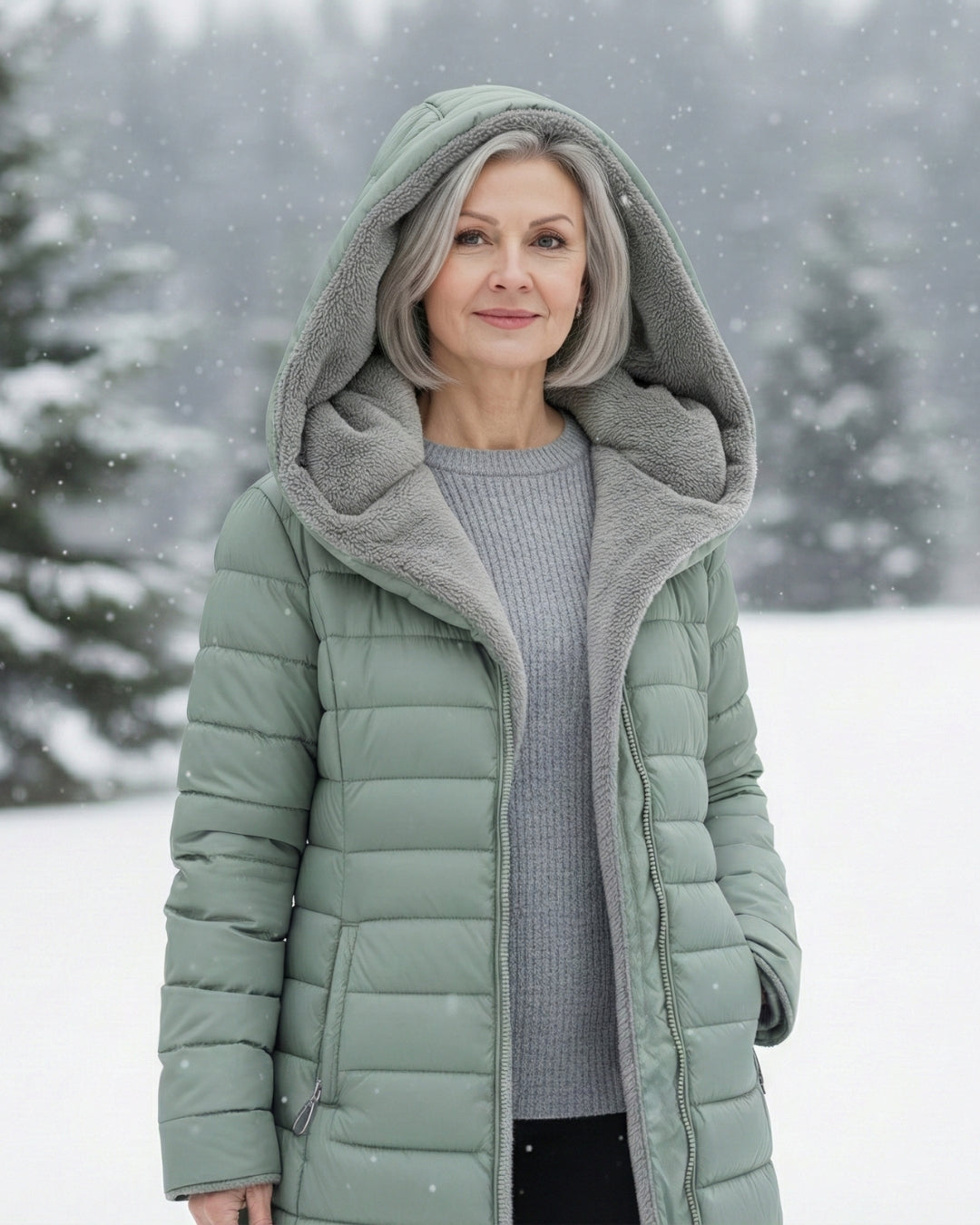 Clear | Fleece-Lined Puffer Coat