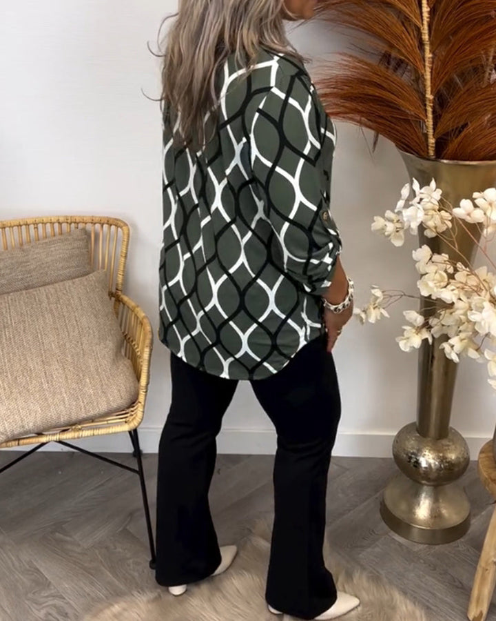 Orlina | Elegant Printed Blouse for a Polished Look