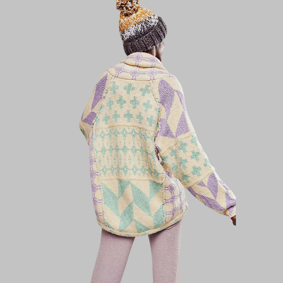 Portelle Vintage Button-Front Collar Cardigan
