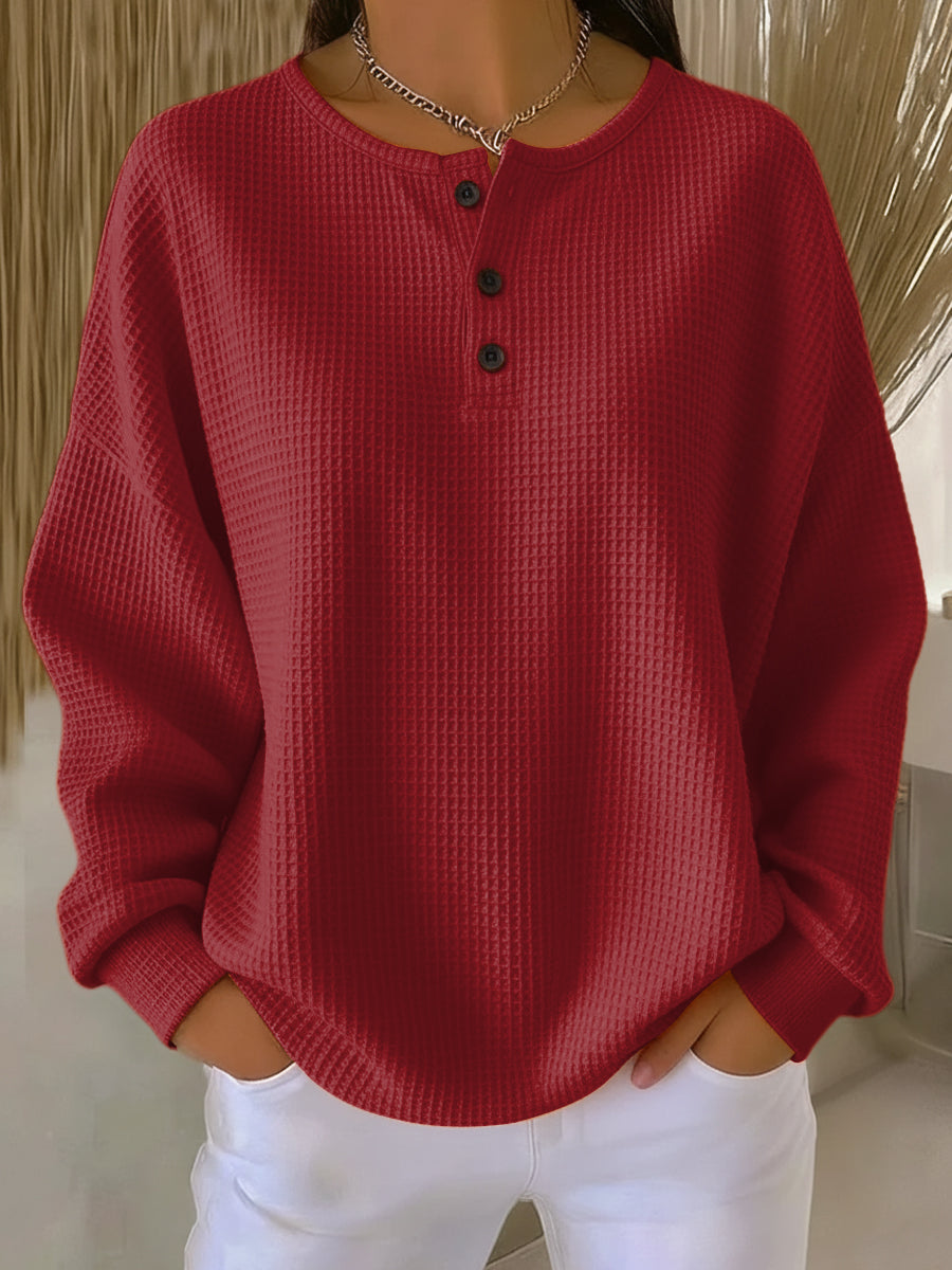 Selviona | Effortless, Stylish Relaxed-Fit Henley Top