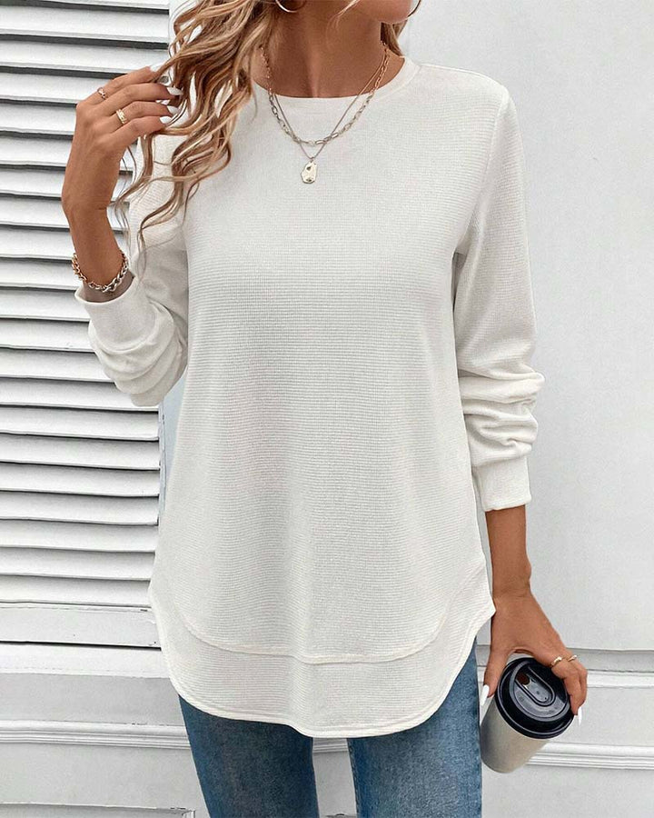Merivienne O-Neck Long-Sleeve Top
