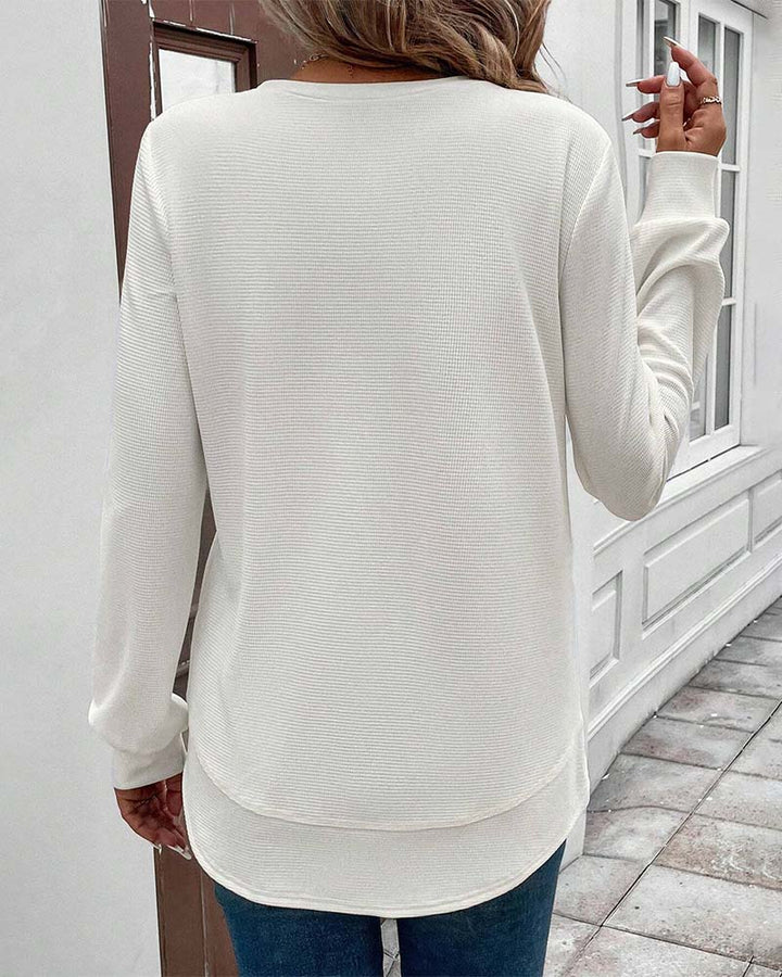Merivienne O-Neck Long-Sleeve Top