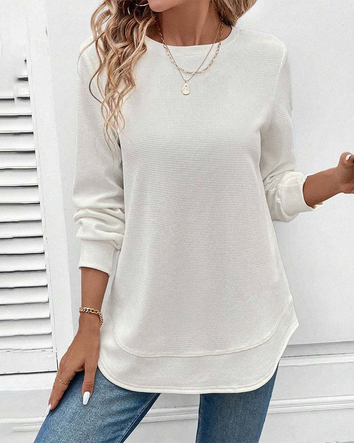 Merivienne O-Neck Long-Sleeve Top