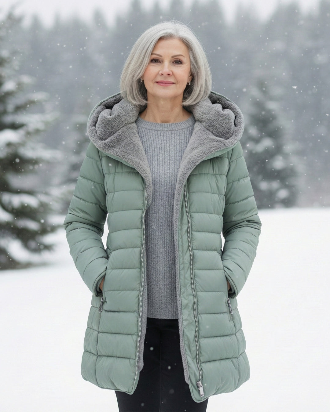Clear | Fleece-Lined Puffer Coat