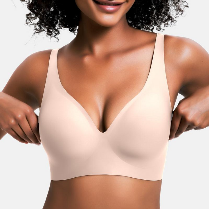 Elarisyn Wireless V-Neck Bra - All-Day Comfort with Seamless Support