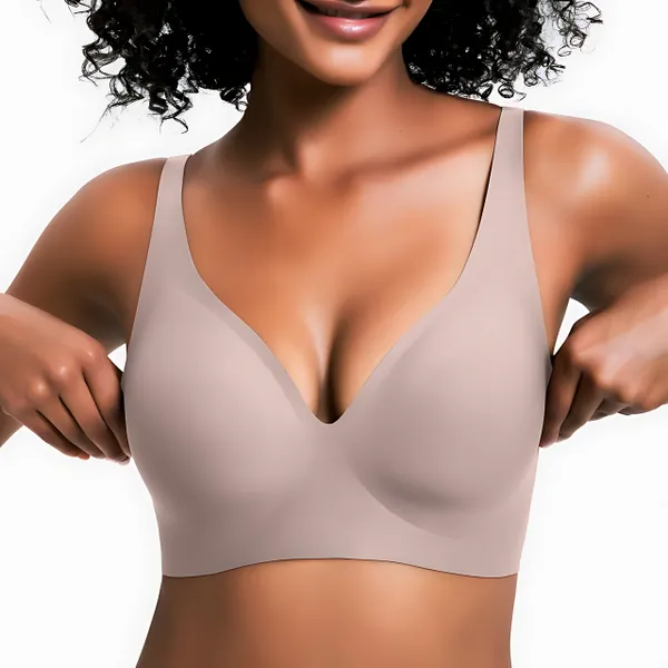 Elarisyn Wireless V-Neck Bra - All-Day Comfort with Seamless Support