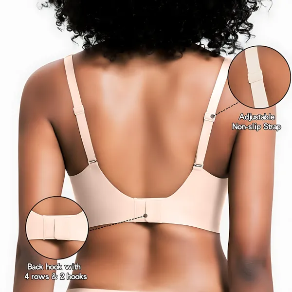 Elarisyn Wireless V-Neck Bra - All-Day Comfort with Seamless Support