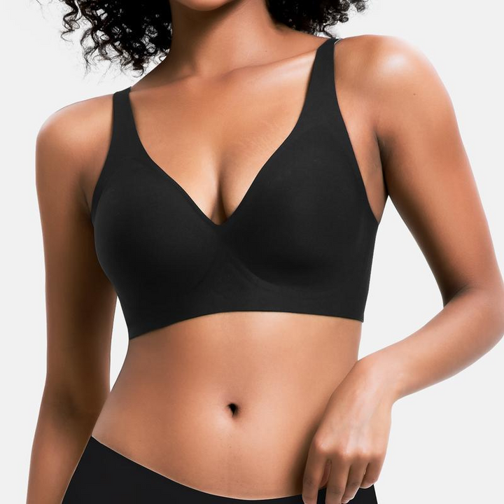 Elarisyn Wireless V-Neck Bra - All-Day Comfort with Seamless Support