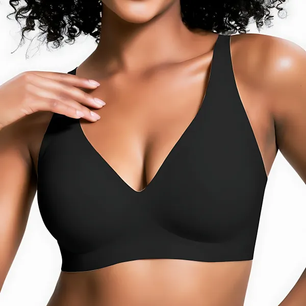 Elarisyn Wireless V-Neck Bra - All-Day Comfort with Seamless Support