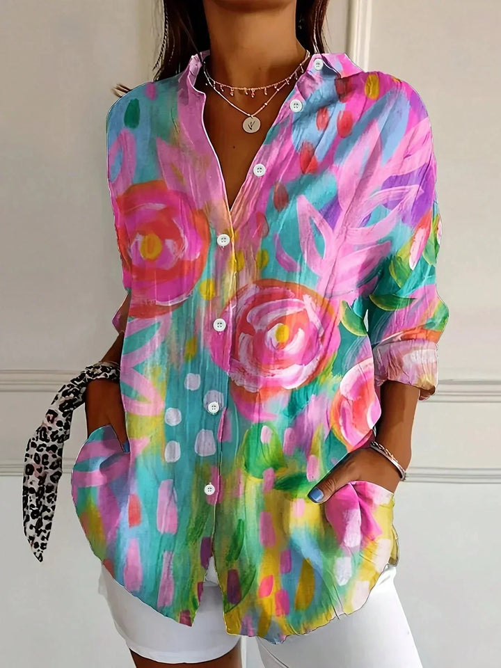 Rivessa Colourful Pattern Blouse — Vibrant Print for Everyday Style