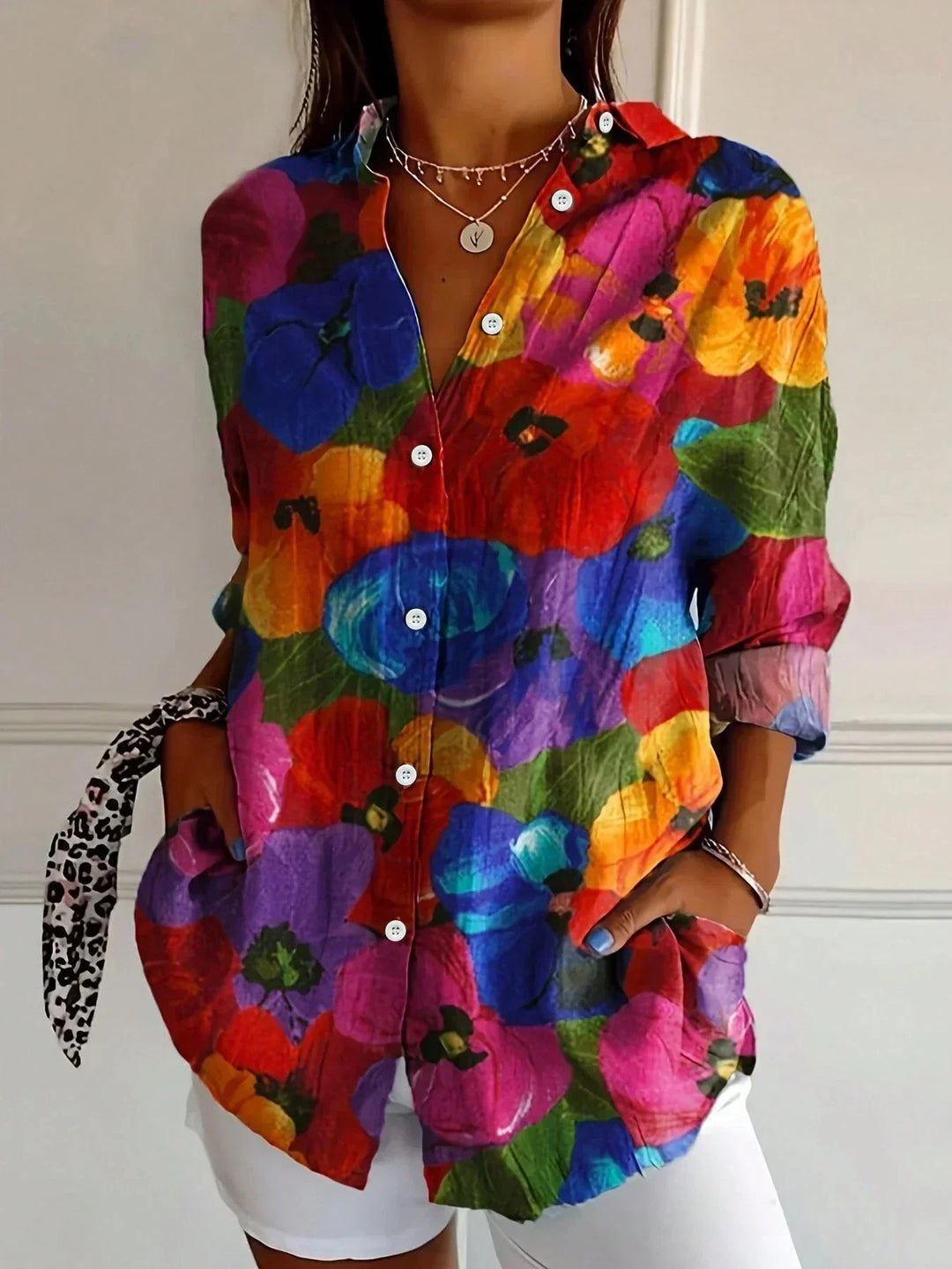 Rivessa Colourful Pattern Blouse — Vibrant Print for Everyday Style