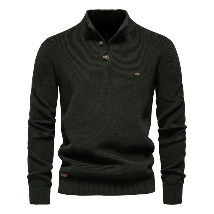 Aaron | Men's Sweater With Button Design
