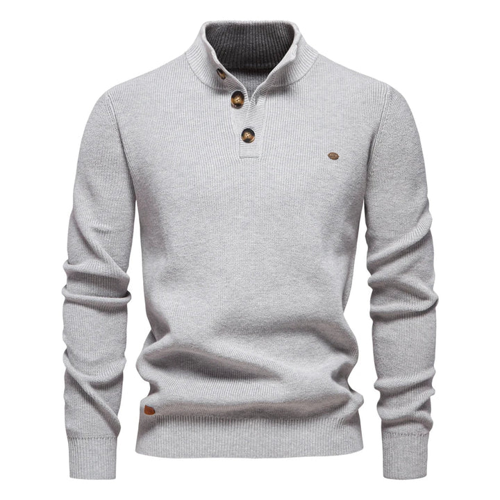 Aaron | Men's Sweater With Button Design