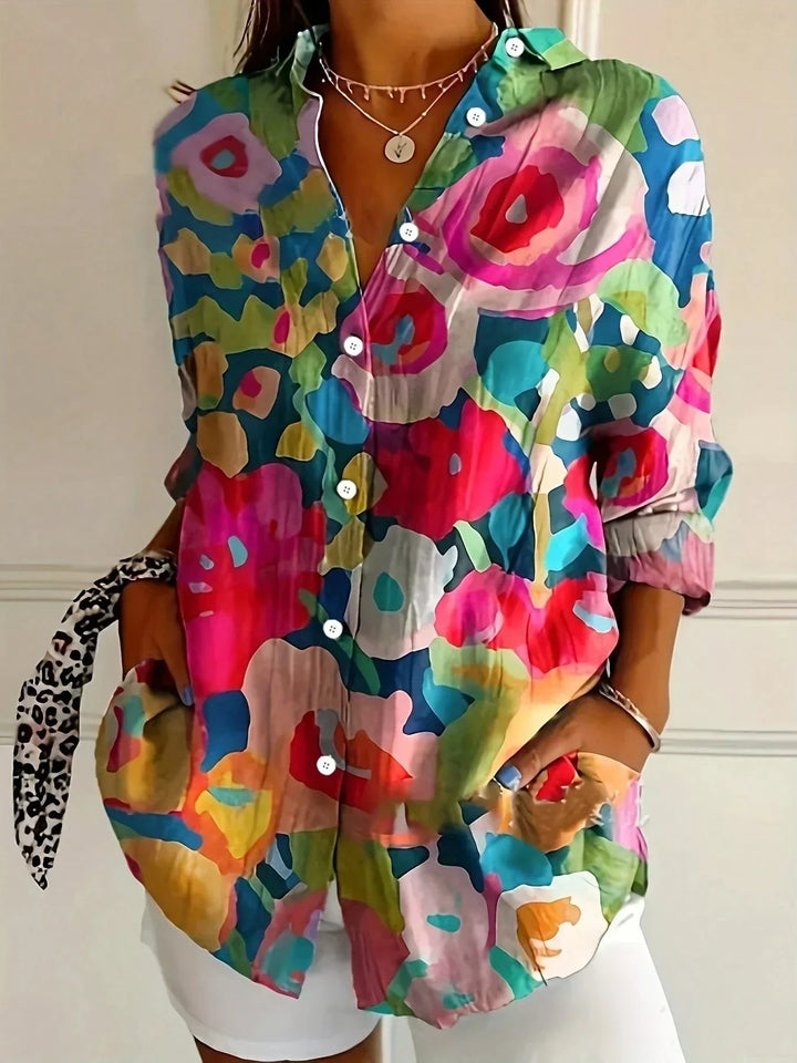 Rivessa Colourful Pattern Blouse — Vibrant Print for Everyday Style