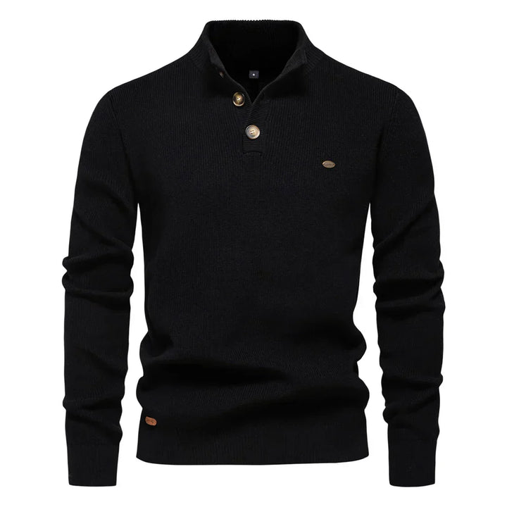 Aaron | Men's Sweater With Button Design