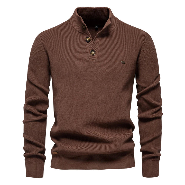 Aaron | Men's Sweater With Button Design