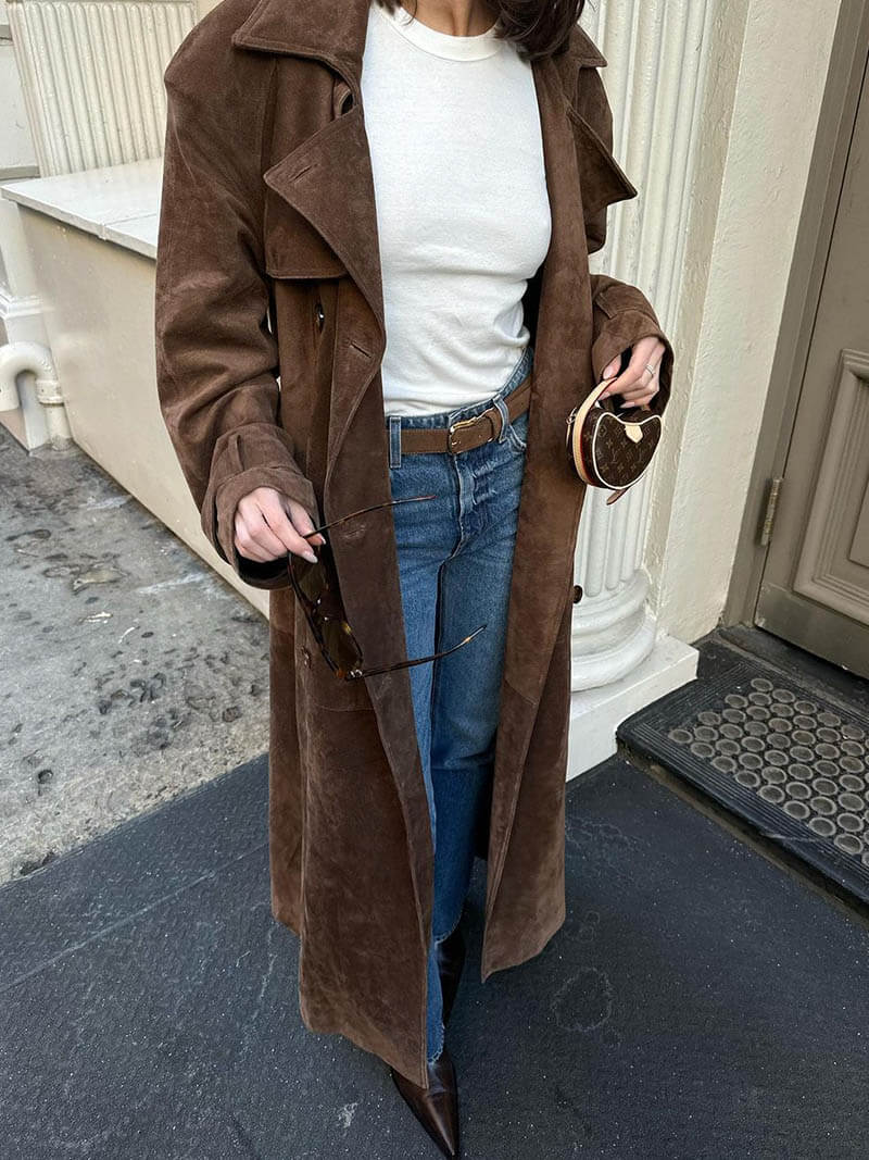 Molly | Suede Trench Coat