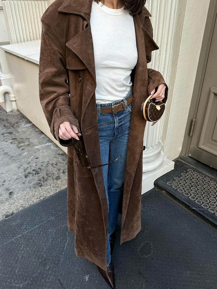 Molly | Suede Trench Coat