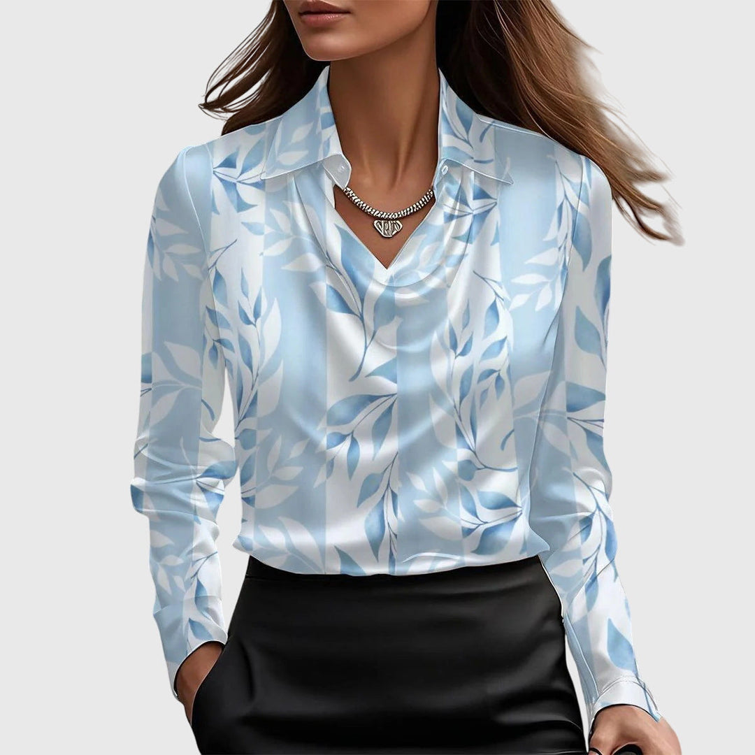 Merelith Pleated Shine Blouse - Elegant, Shimmering Finish