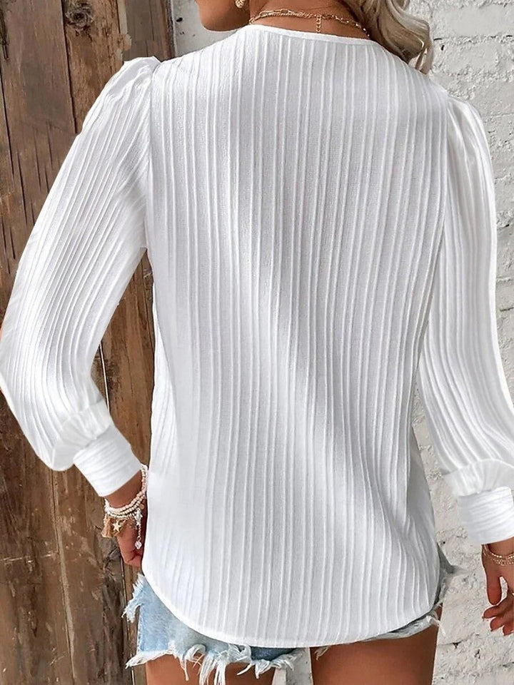 Orlisse Elegant Solid Blouse - Timeless Chic for Everyday Style