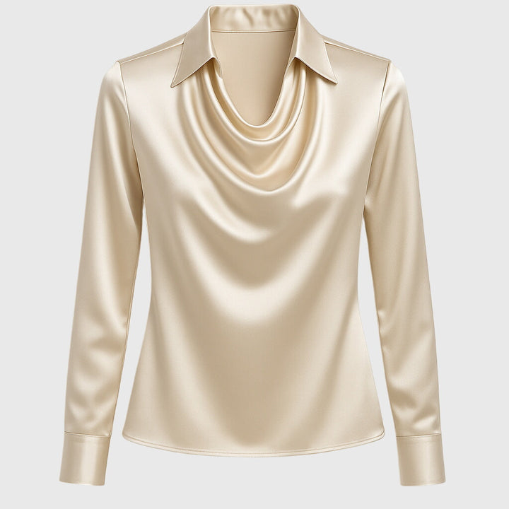 Merelith Pleated Shine Blouse - Elegant, Shimmering Finish