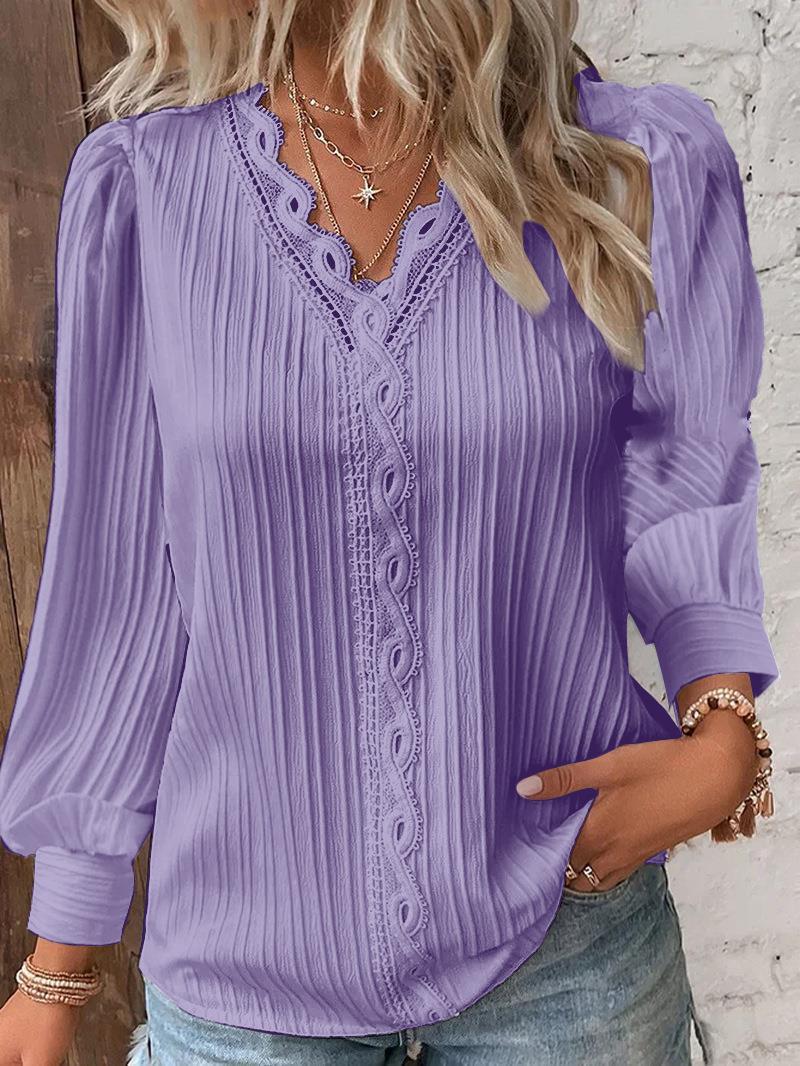 Orlisse Elegant Solid Blouse - Timeless Chic for Everyday Style