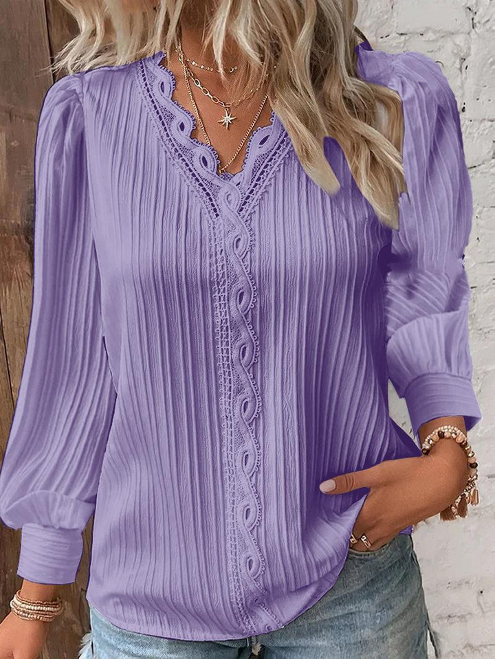 Orlisse Elegant Solid Blouse - Timeless Chic for Everyday Style