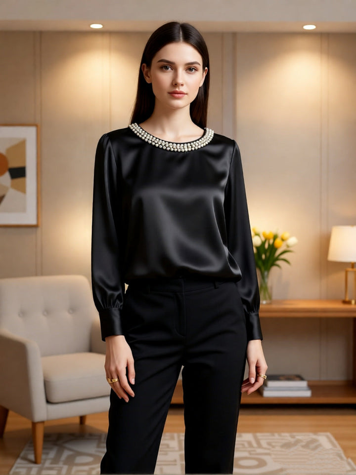 Perlisse | Sophisticated Round-Neck Top