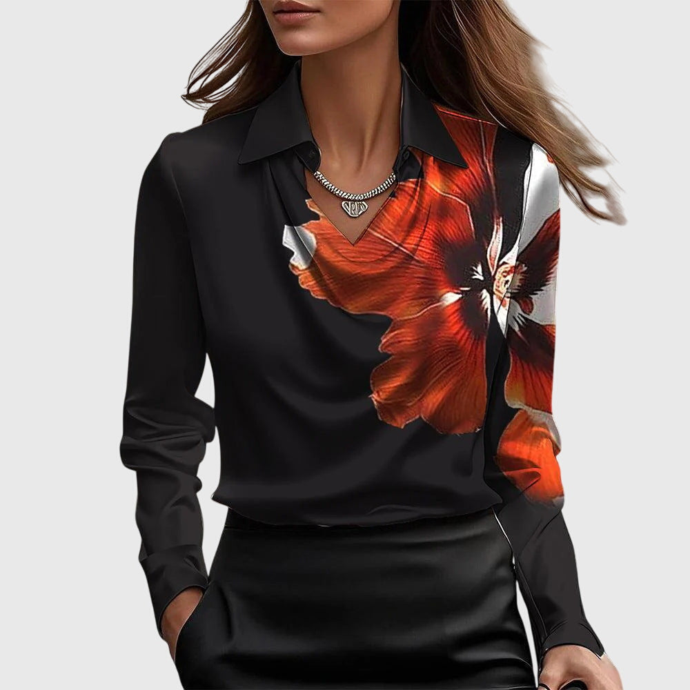 Merelith Pleated Shine Blouse - Elegant, Shimmering Finish