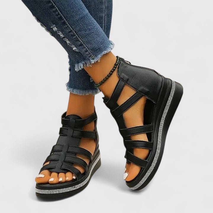 Kendall Orthopedic Strass Sandals - All-Day Comfort with Sparkling Crystals